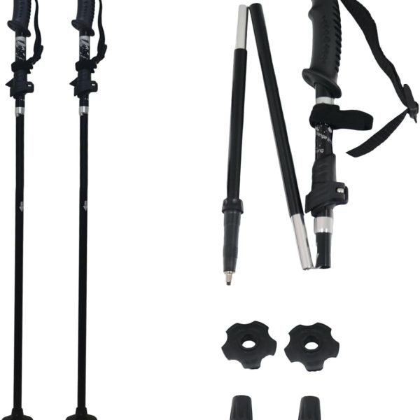 Hiking Poles Collapsible Lightweight ，Flip Lock Retractable 6013 Aluminium Alloy Walking Sticks for Hiking Gear Men & Women